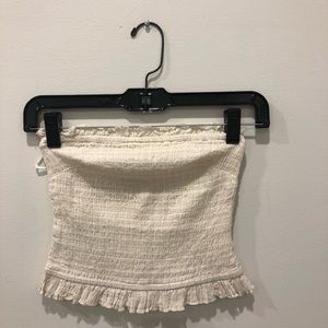 NWOT Urban Outfitters - Cream Ruffle Tube Top